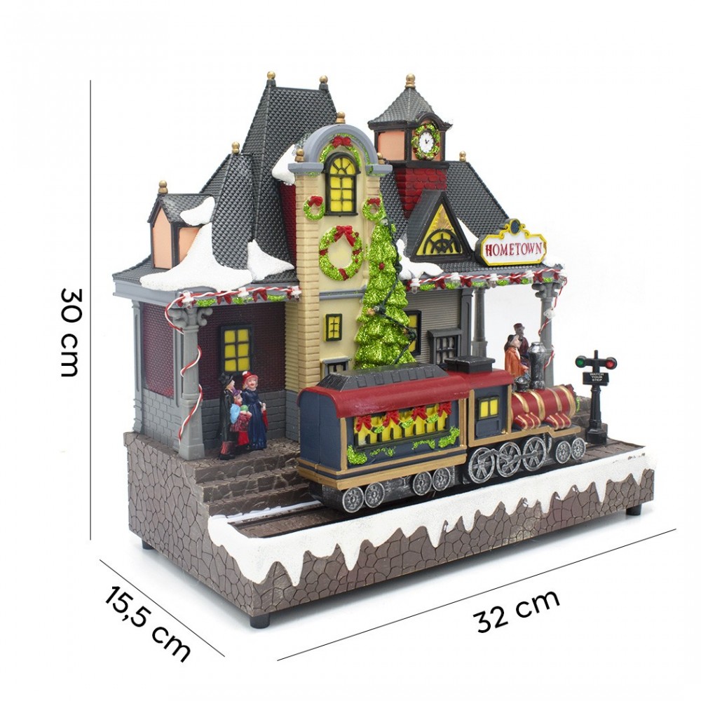 Pueblo Navideño 899898 Estación nevada, luces,...