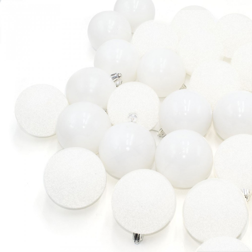 389096 Pack 48 Bolas de Navidad 7cm blancas...