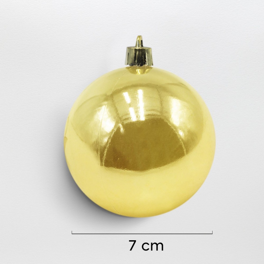 389092 Pack 48 Bolas de Navidad 7cm COLOR ORO...