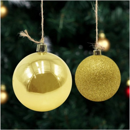 389092 Pack 48 Bolas de Navidad 7cm COLOR ORO Decoraciones para los árboles