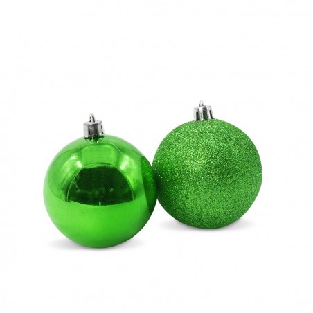 389090 Paquete 24 Bolas de Navidad 7 cm VERDE Decoraciones para los árboles