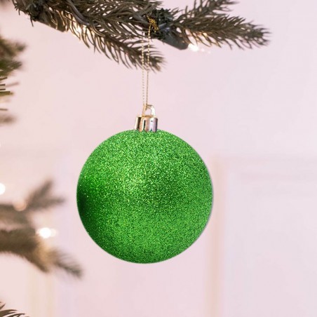 389090 Paquete 24 Bolas de Navidad 7 cm VERDE Decoraciones para los árboles