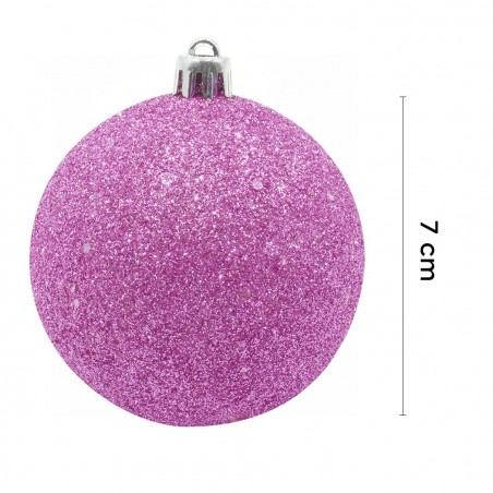 389095 Paquete 48 Bolas de Navidad 7 cm ROSAS Decoraciones para los árboles