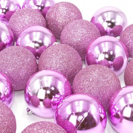 389095 Paquete 48 Bolas de Navidad 7 cm ROSAS Decoraciones para los árboles