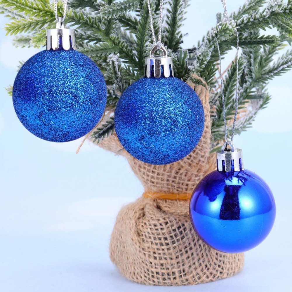 389098 Paquete 48 Bolas de Navidad 7 cm AZULES...