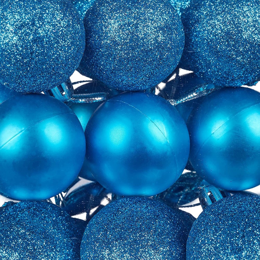 389098 Paquete 48 Bolas de Navidad 7 cm AZULES...