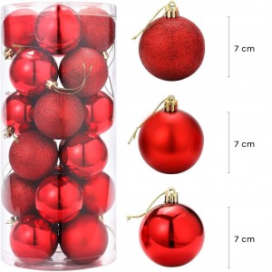 389093 Paquete 48 Bolas de Navidad 7 cm ROJO Decoraciones... 2