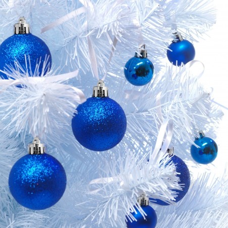 389091 Paquete 24 Bolas de Navidad 7 cm AZULES Decoraciones para los árboles