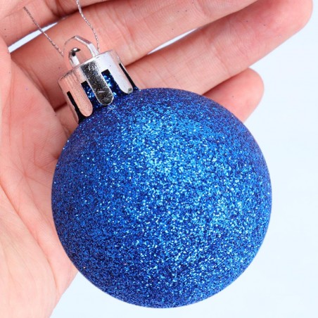 389091 Paquete 24 Bolas de Navidad 7 cm AZULES Decoraciones para los árboles