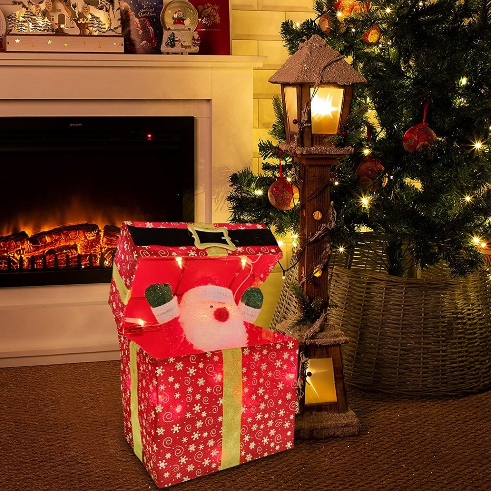 401008 Decoración de navidad caja Papá Noel 20...