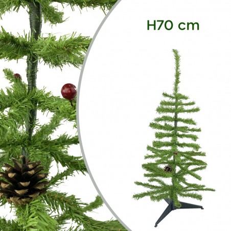 245001 Árbol de Navidad 70H Cm piñas y ramas moldeables Abeto Artificial en PVC