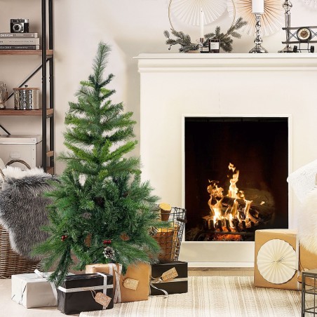 164049 Árbol de Navidad 120H cm 380 ramas plegables en abeto artificial de PVC