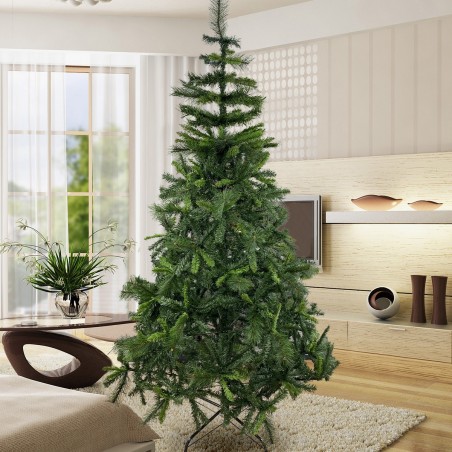 164046 Árbol de Navidad 210H cm 828 ramas plegables en abeto artificial de PVC