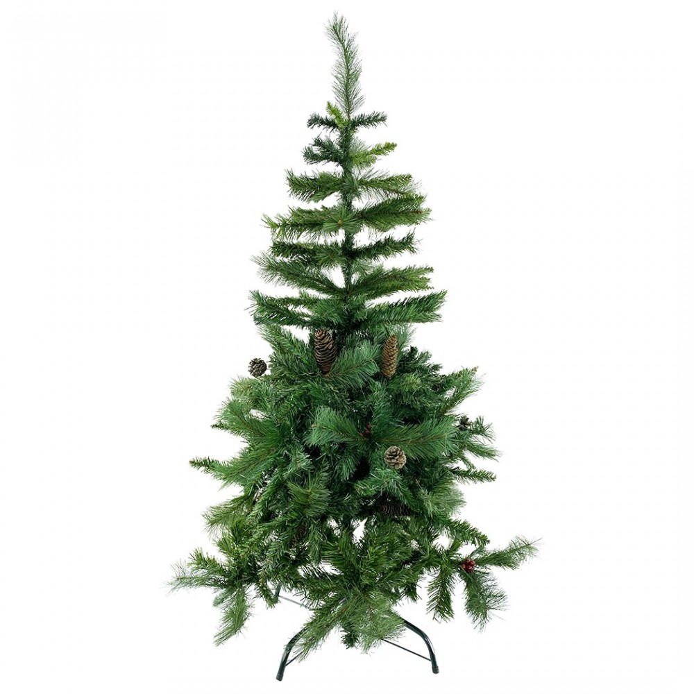 164043 Árbol de Navidad 150H cm 504 ramas plegables en abeto artificial de PVC