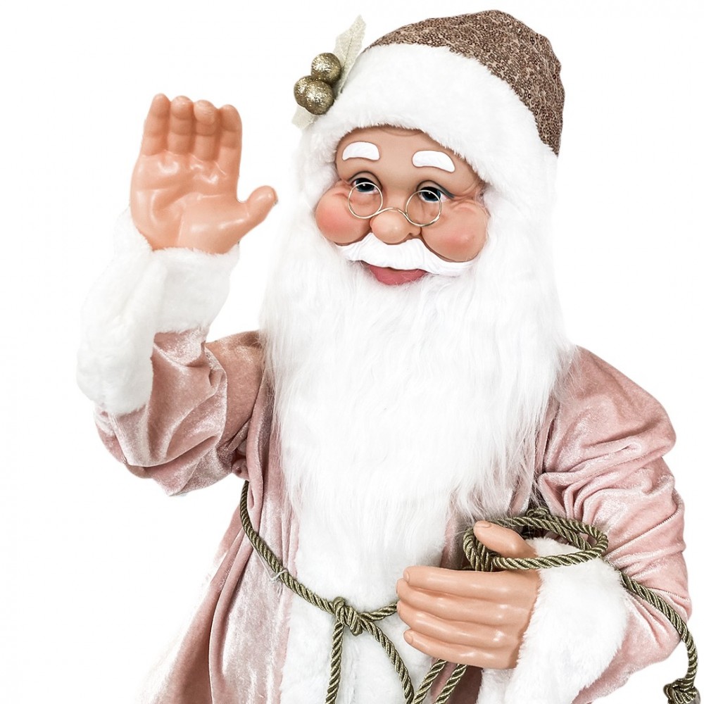 144213 Papá Noel Decoración terciopelo Rosa...
