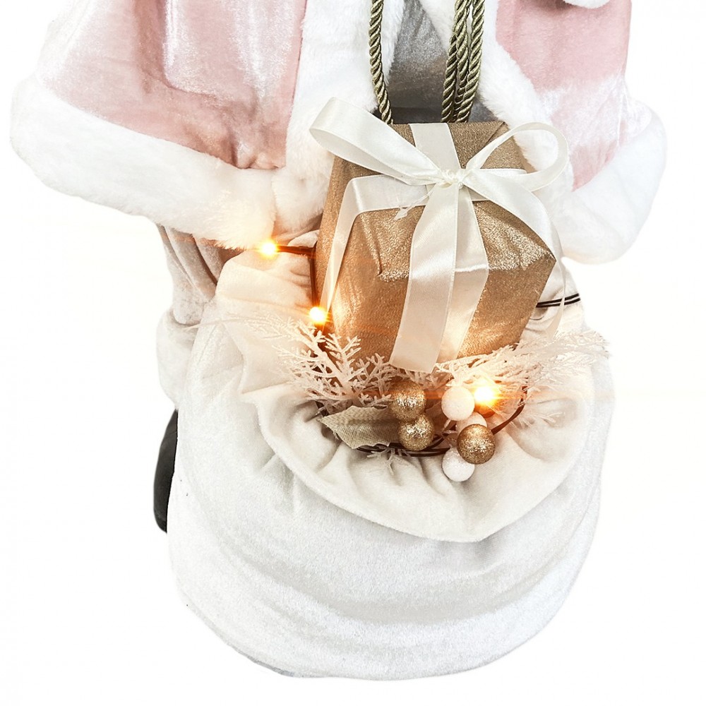 144213 Papá Noel Decoración terciopelo Rosa...