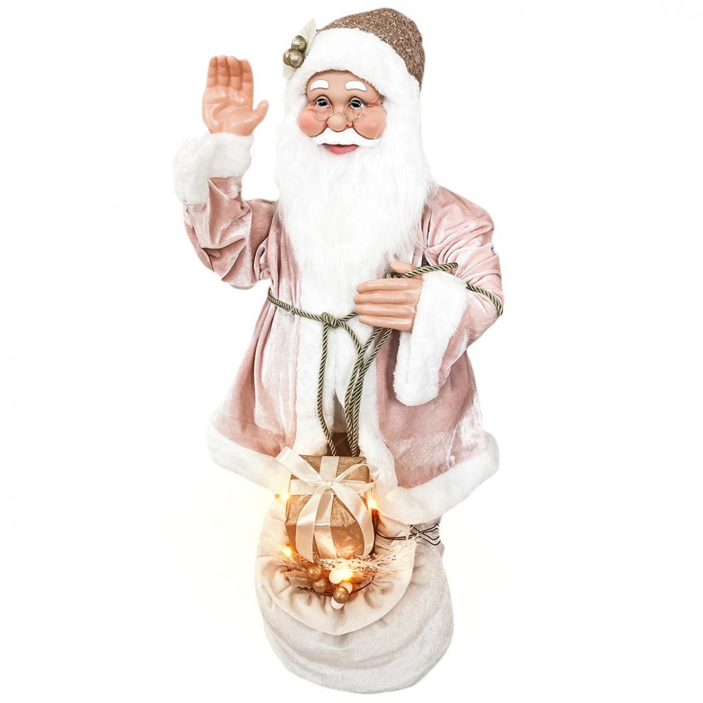 144213 Papá Noel Decoración terciopelo Rosa...