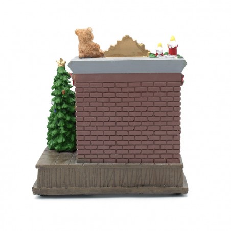 Chimenea navideña 997099 Carrusel Santa Claus con iluminación y música