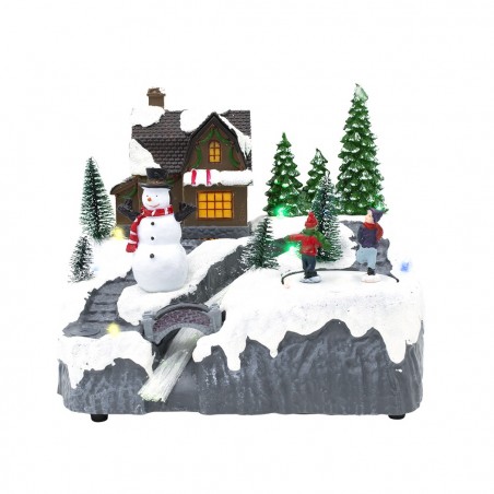 Carrusel de paisaje navideño nevado 753466 movimiento, luces y musica