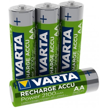 Pack 4 uds. Pilas Varta recargables AA Stylus 2100 mAh Listo para usar