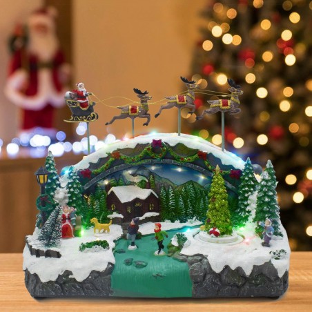 Christmas Village 997525 Escenografía con música, luces y movimiento 27x20x32 cm