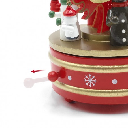Caja música carrusel de madera 740237 Árbol de Navidad H22 música y movimiento