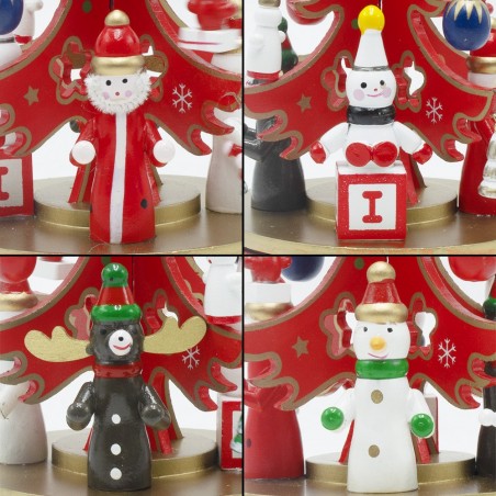 Caja música carrusel de madera 740237 Árbol de Navidad H22 música y movimiento