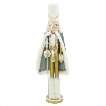 048390 Soldado cascanueces en madera decorado con cetro 50H cm