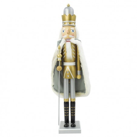 048390 Soldado cascanueces en madera decorado con cetro 50H cm