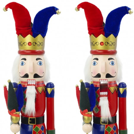 030166 Soldado cascanueces bufón Decoración navideña en madera H50 cm