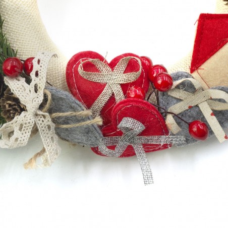 906909 Guirnalda redonda para detrás de la puerta adorno navideño 25x25 cm