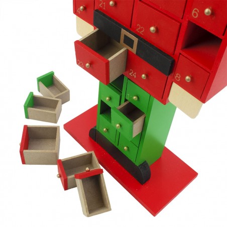 848353 Soldado cascanueces con calendario de adviento en madera 46Hx19Lx9P cm