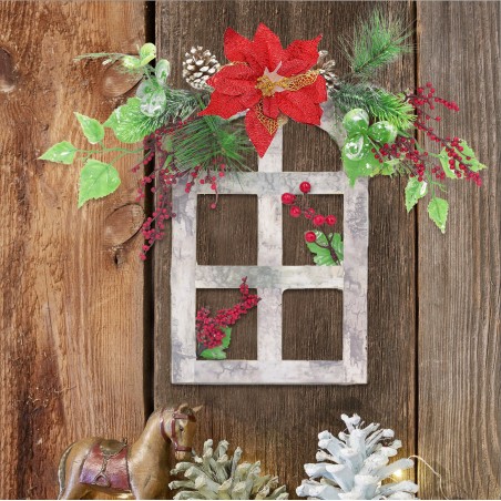868252 Adorno de Ventana para detrás de la puerta Decoración navideña en madera