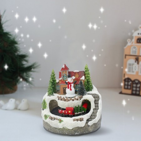 997068 Carrusel de paisajes navideños música, luces y movimiento con trenecito