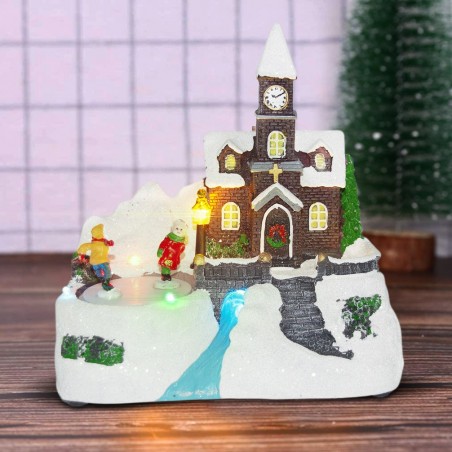 991133 Carrusel de paisajes navideños con música, luces y movimiento