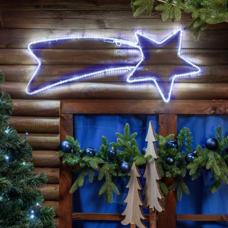 297243 Estrella fugaz de navidad con luz azul de LED intermitentes 65L cm