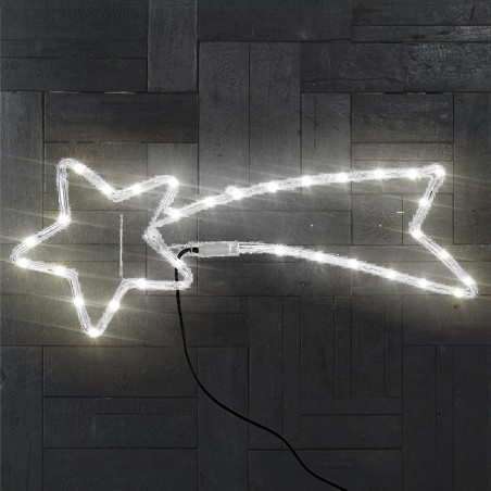 297236 Estrella fugaz de navidad con luz blanca fría de LED intermitentes 65L cm