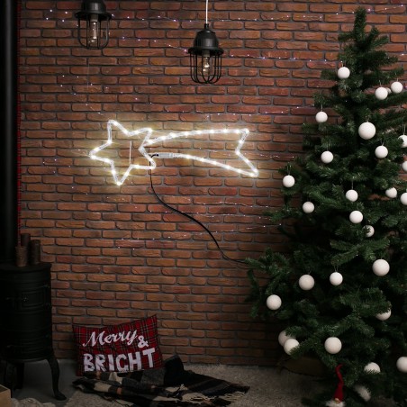 297236 Estrella fugaz de navidad con luz blanca fría de LED intermitentes 65L cm