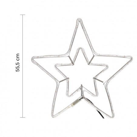 757273 Estrella de navidad doble brillo para exterior ip44 con led blanco cálido