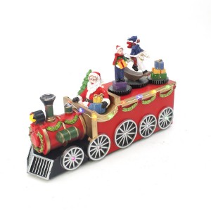 899843 Tren navideño de Papá Noel con Luces, Sonidos y Movimiento 25x6x16 cm