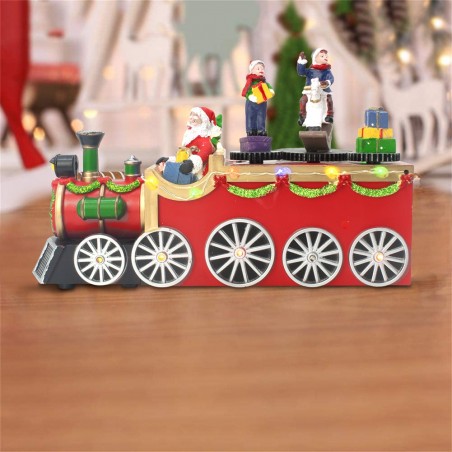 899843 Tren navideño de Papá Noel con Luces, Sonidos y Movimiento 25x6x16 cm