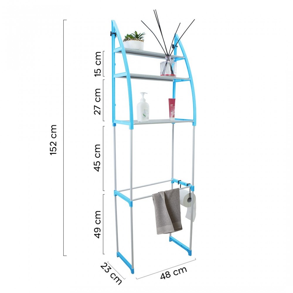 210627 Estante de baño modular en plástico azul...