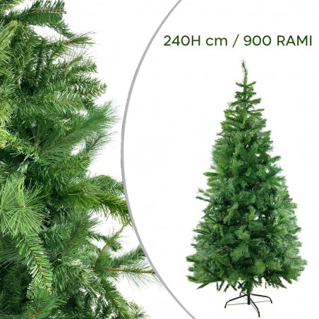 164040 Árbol de Navidad 240H Cm 900 ramas plegables en PVC artificial