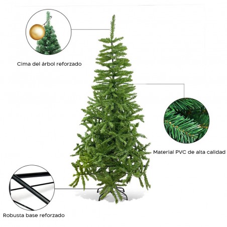 164051 Árbol de Navidad 210H Cm 1004 ramas plegables en PVC artificial