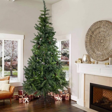 164045 Árbol de Navidad 240H Cm con piñas y ramas plegables en PVC artificial