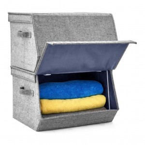 Caja de almacenamiento plegable con asas laterales y... 2