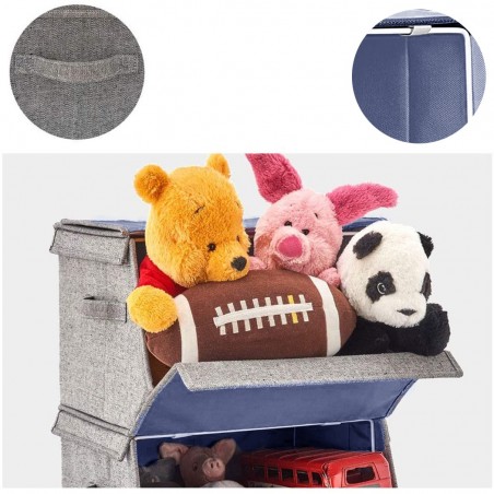 Caja de almacenamiento plegable con asas laterales y cierre magnético