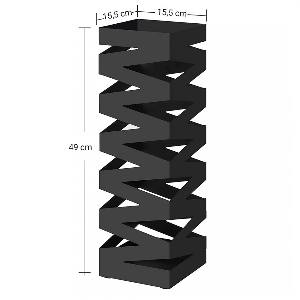 Paragüero cuadrado de metal negro diseño estilo...