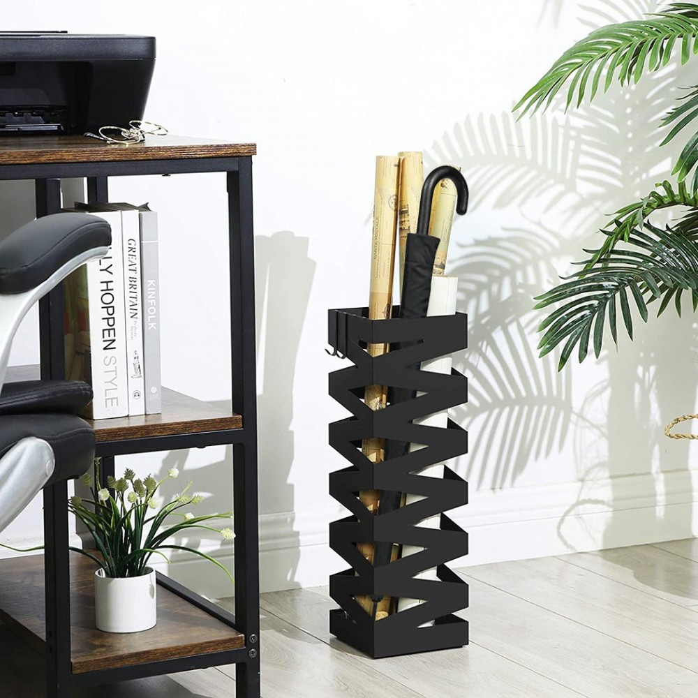 Paragüero cuadrado de metal negro diseño estilo...