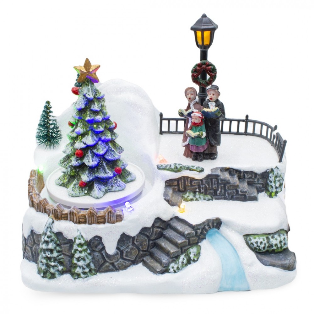 361005 Paisaje Pueblo Navideño iluminación Música Y Movimiento 18x13x16Cm